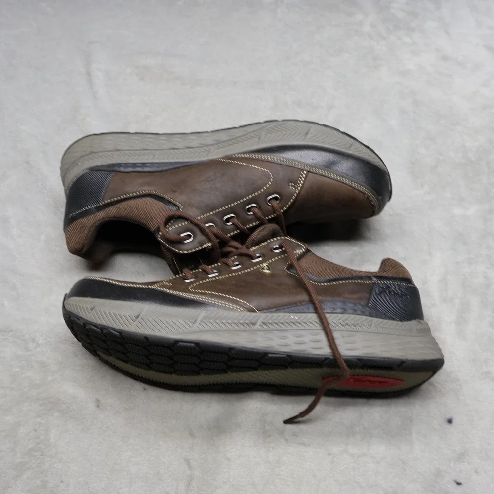 Xelero Mens 12 Walking Shoes Brown Leather Performance Comfort Lace‎ Up Everyday